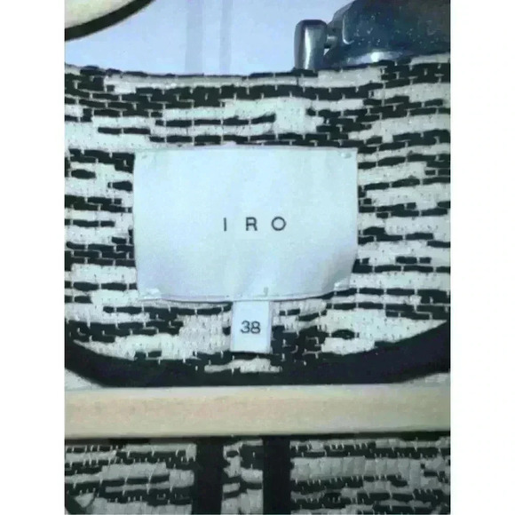 Iro Lizzie Textured Blazer size 38 Zipper Office Siren Secretary Monochrome Emo - Picture 8 of 9
